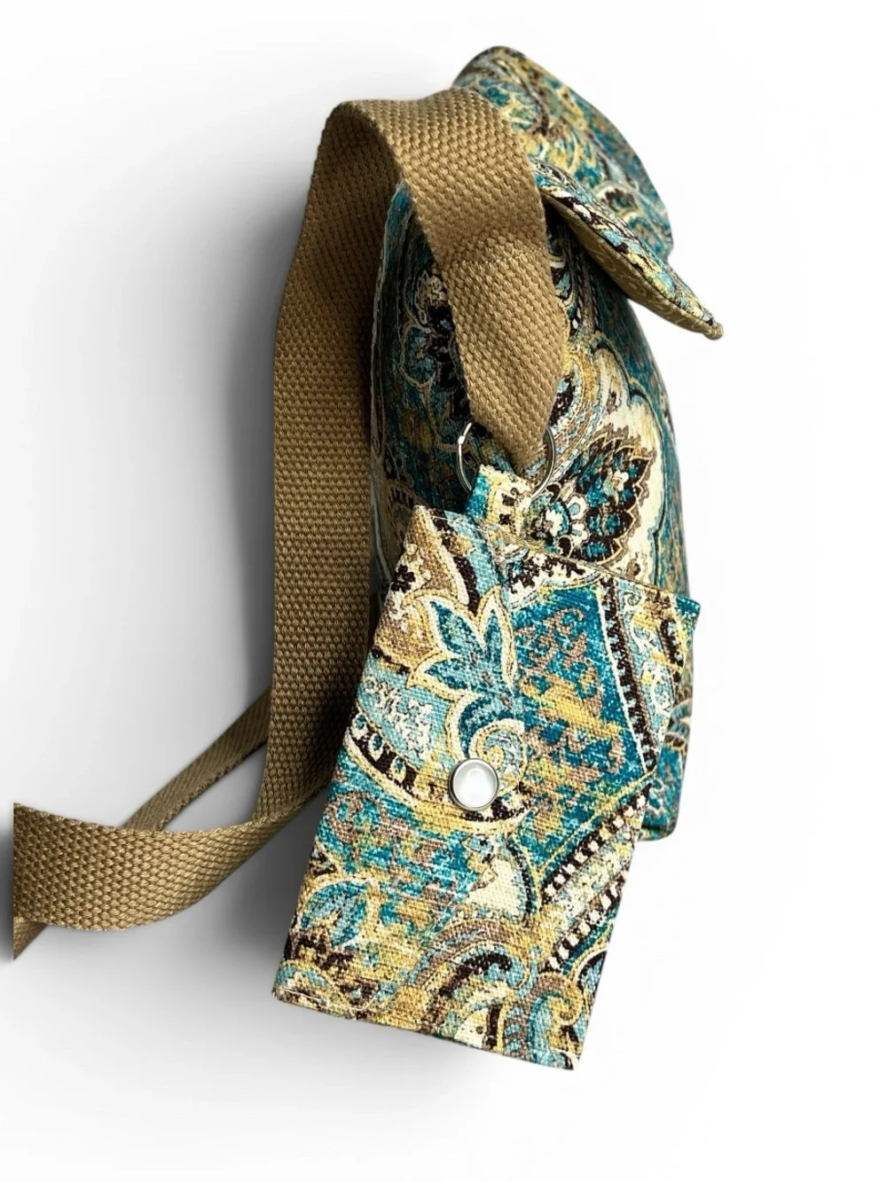 Handmade Crossbody Bag With Matching Card Wallet Keychain Boho Paisley Purse